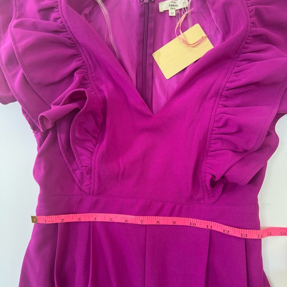 Entro Magenta Ruffle Sleeve Jumpsuit - Picture 5 of 12